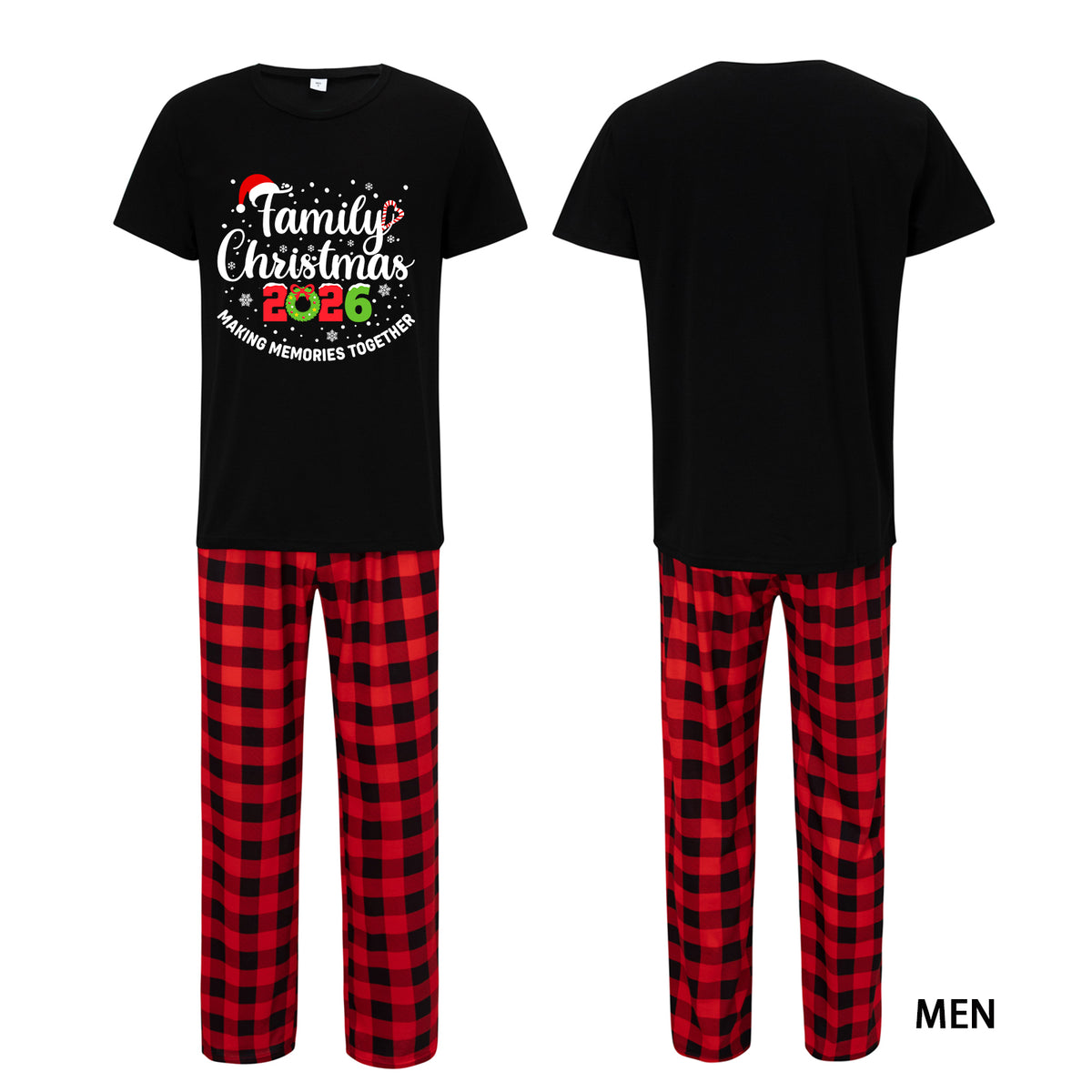 Christmas Pajamas Antler Santa Typography Christmas Pajamas for Family Photos CHP-40