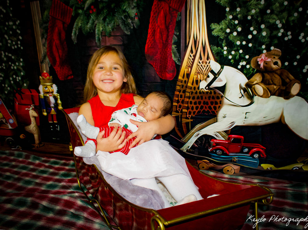 Christmas Bedroom Photography Backdrop main image 0