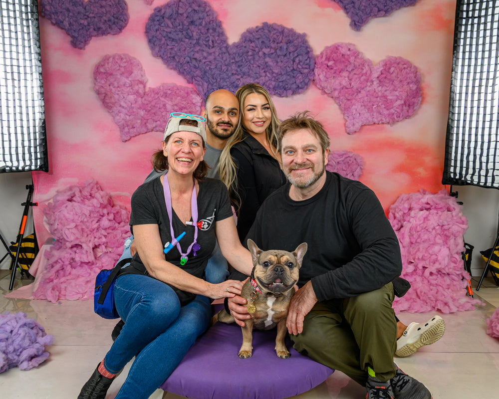 Pink Clouds Love Hearts Backdrop for Photography MR-2277