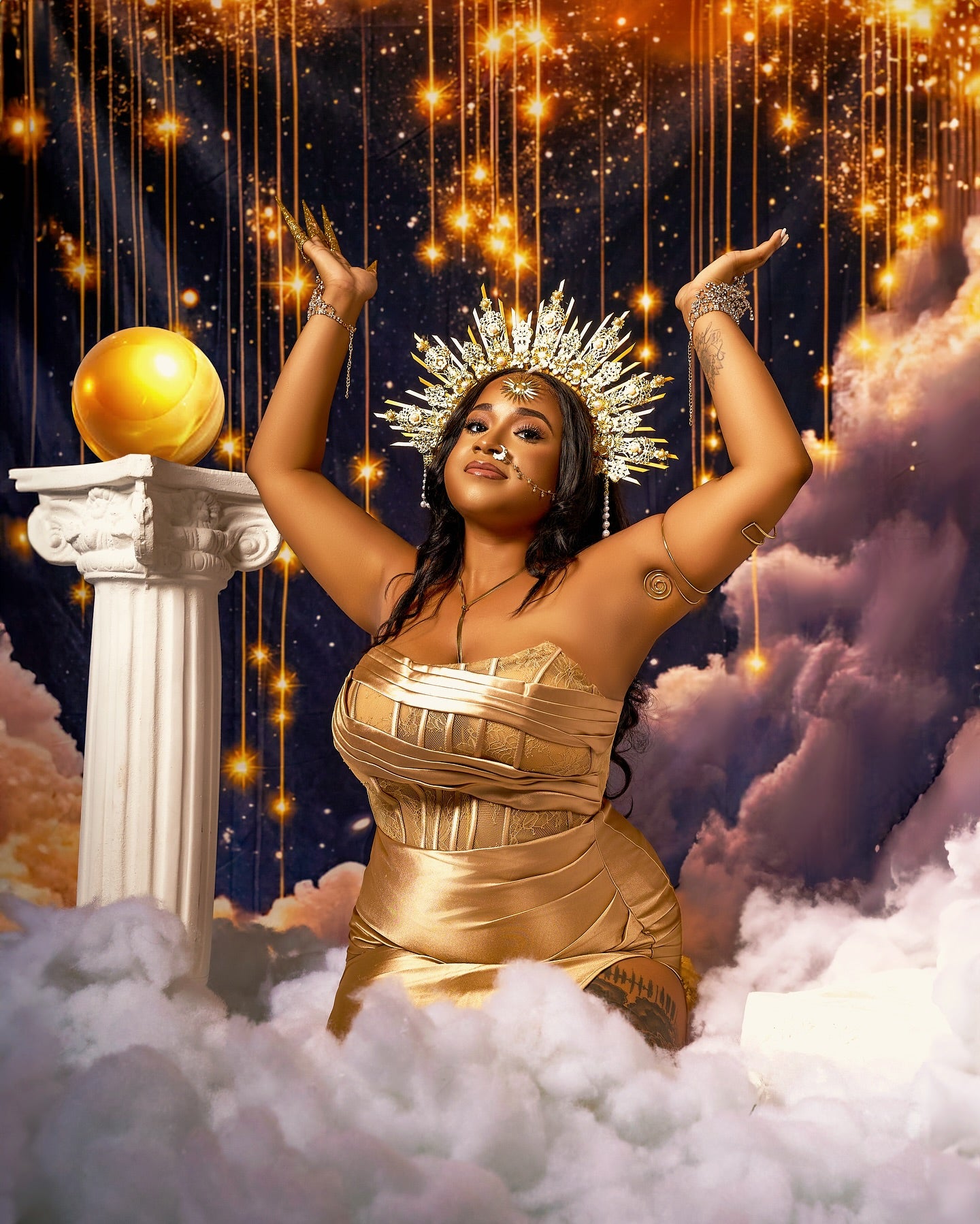 Starry Backdrop Dark Sky Sparkle Cloud Backdrop GQ5-64