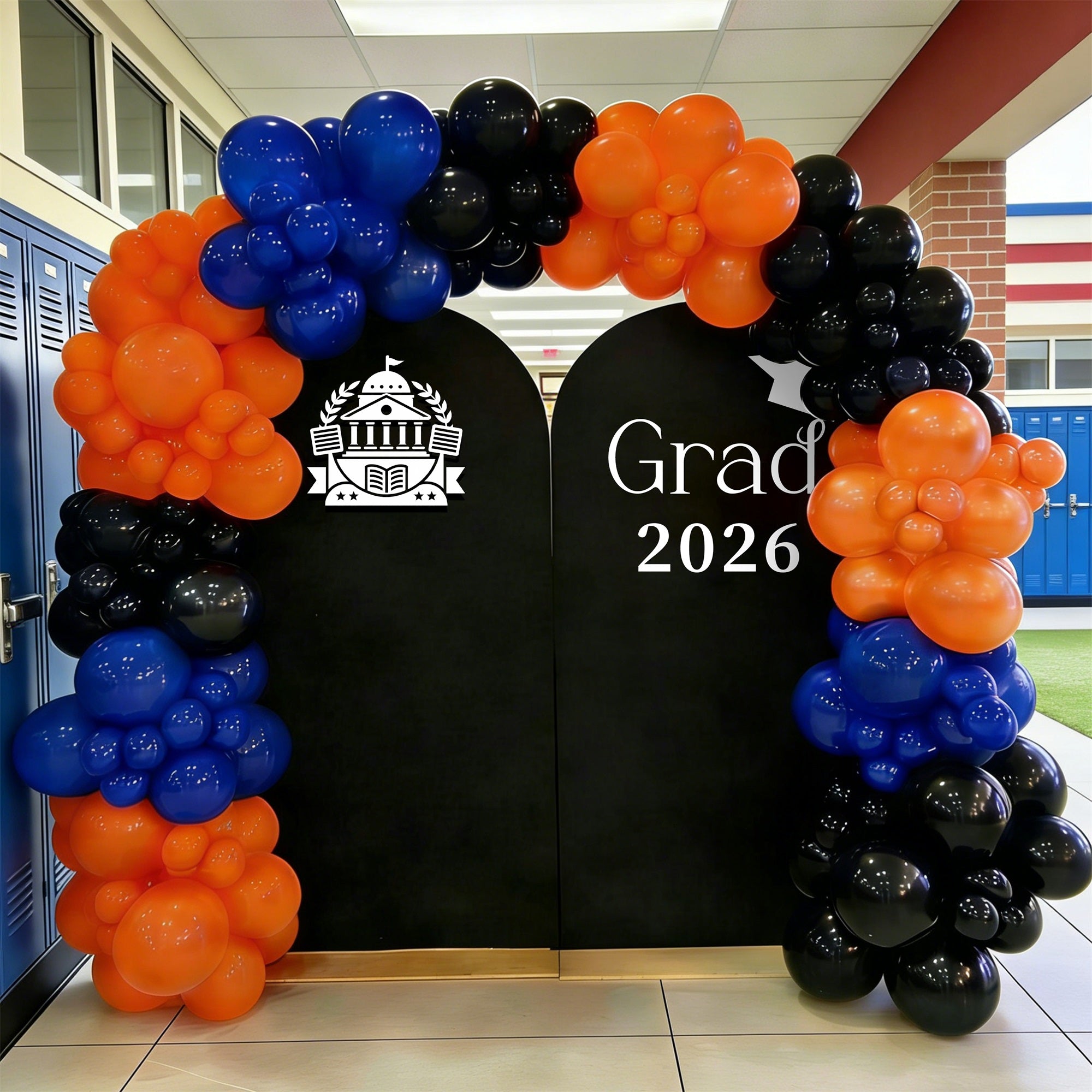 Graduation Backdrop Set Grad 2026 Black Arch Backdrop Party Decoration