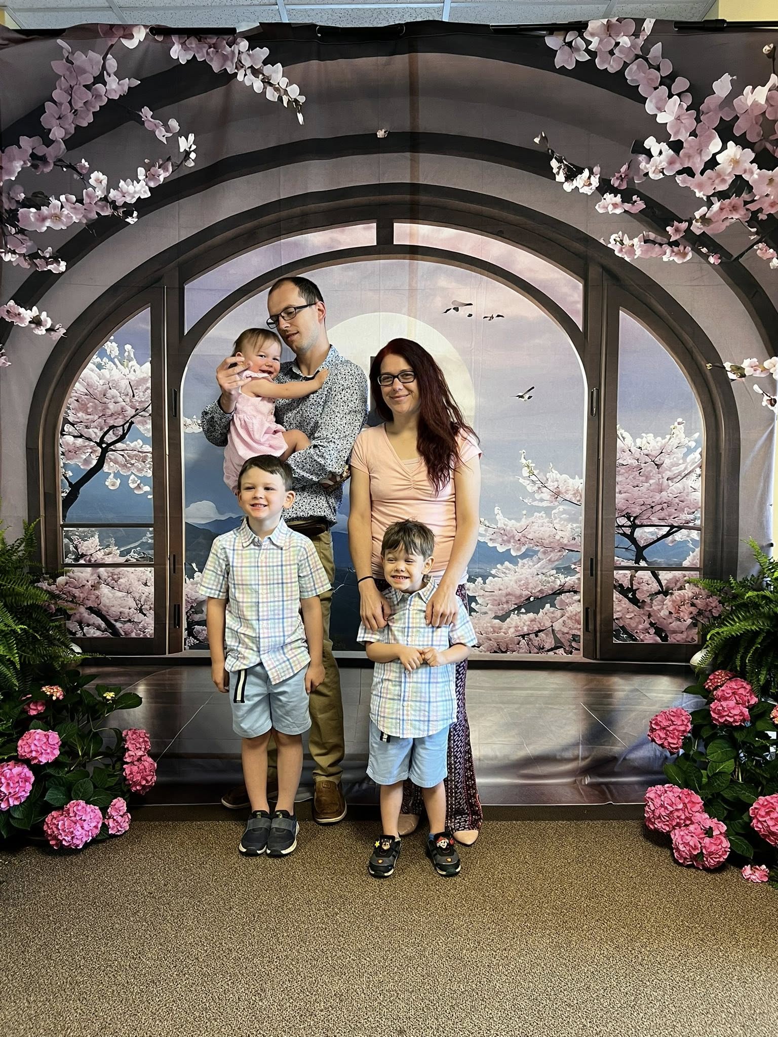 Easter Backdrop Cross Blossom Framed Window Backdrop BRP11-322