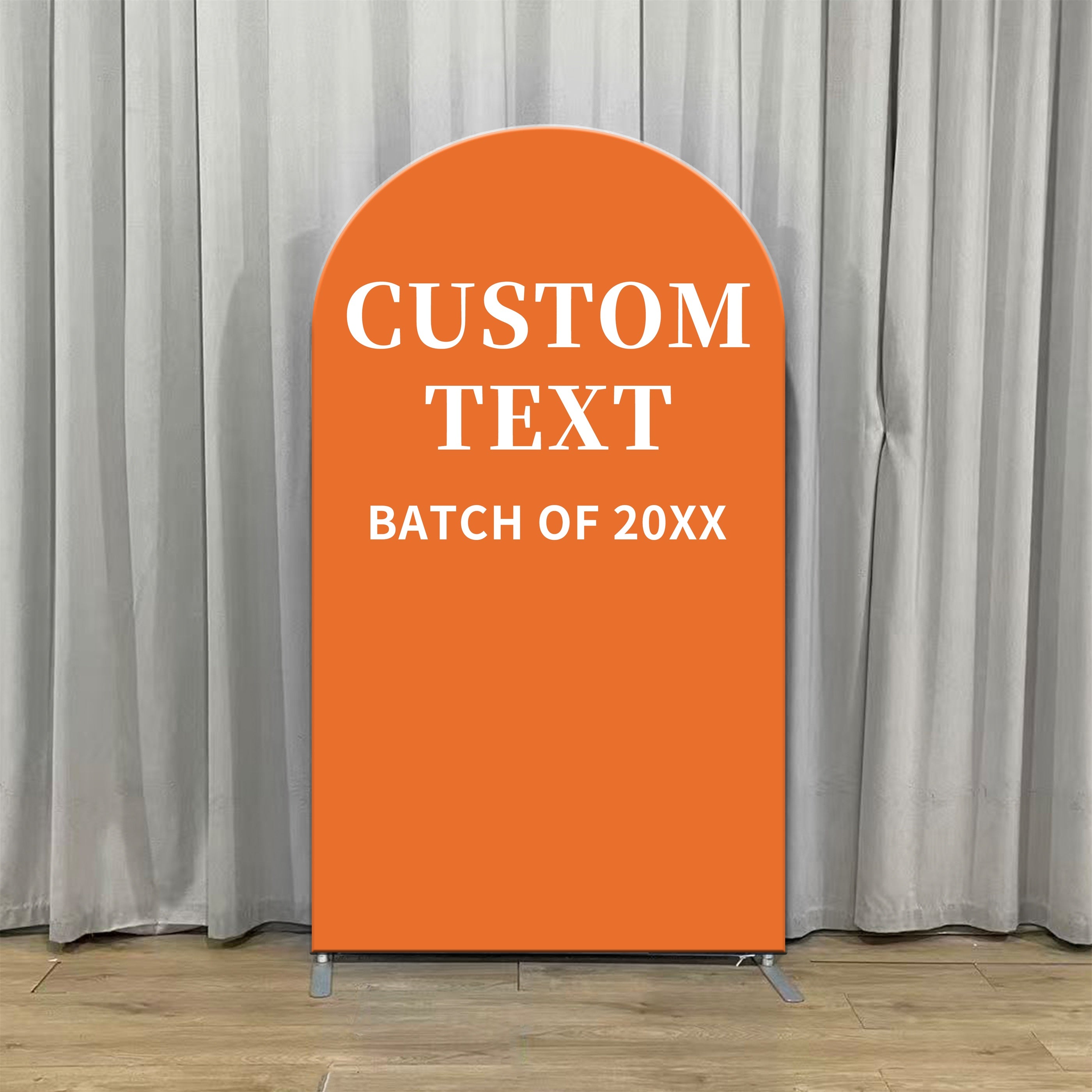 Personalized Graduation Backdrop Orange Color Custom Arch Backdrop Cover