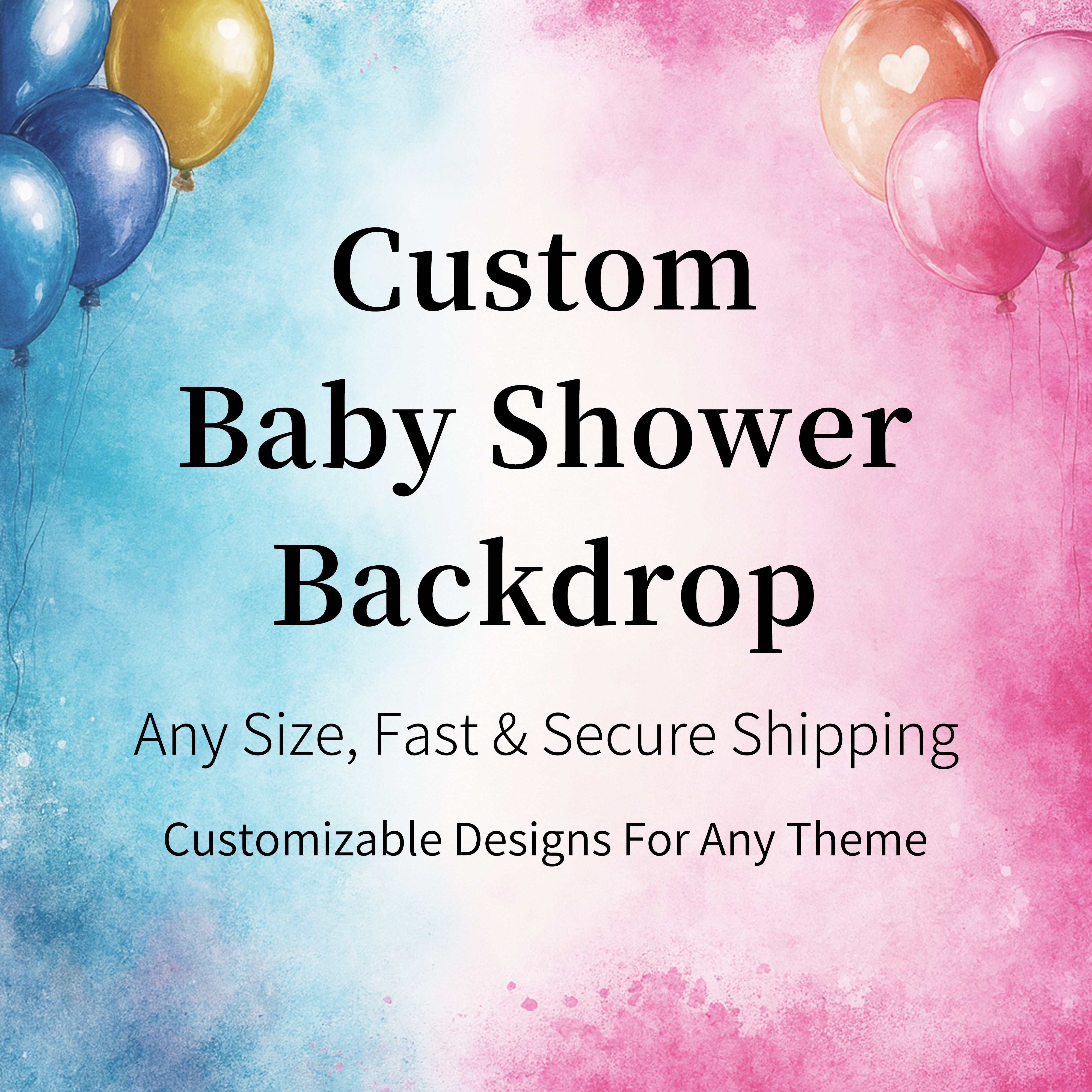 Custom Baby Shower Backdrop Party Event Decoration Personalized Backdrop