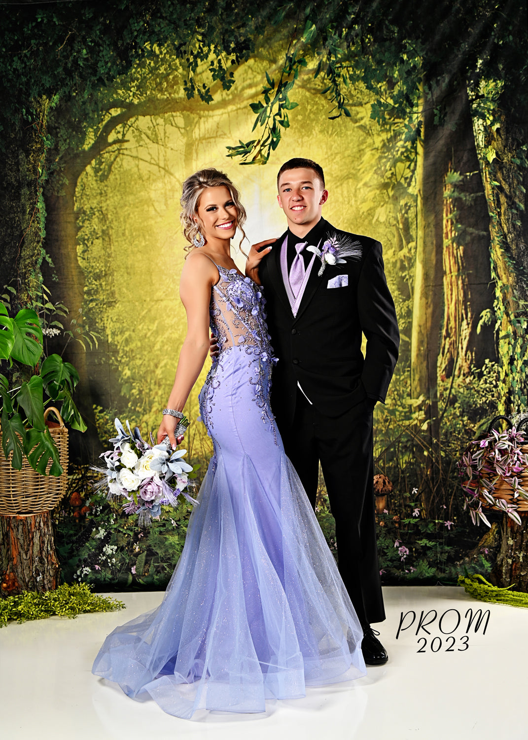 Magical Woodland  Light Green Photography Backdrop SH-752