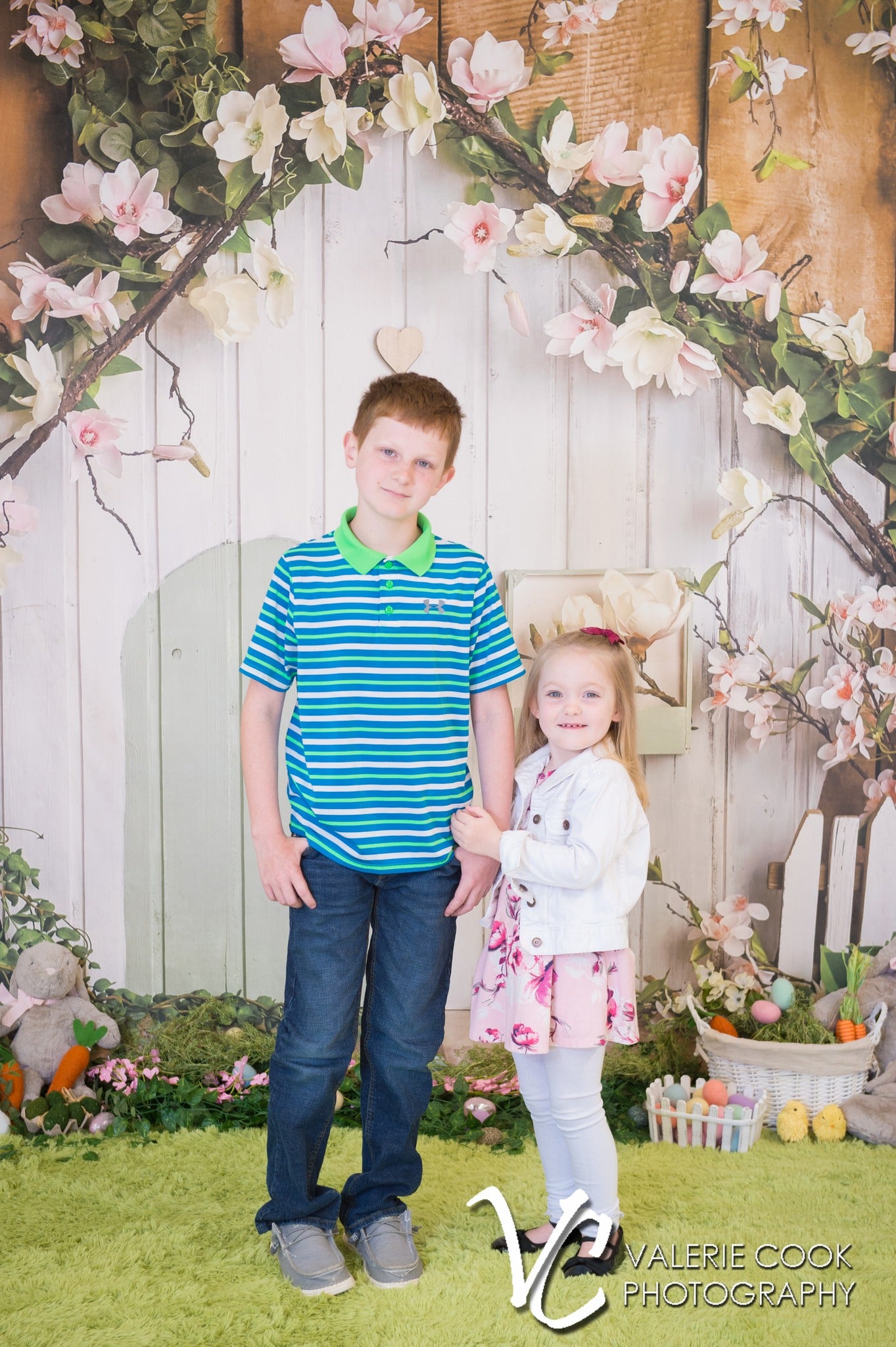 Pink Flowers Rustic House Spring Backdrop D1055