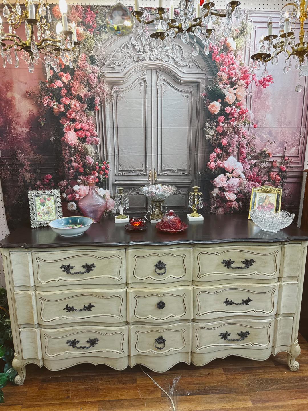 Retro Photography Backdrops Pink Floral Decor Backdrop BRP10-284