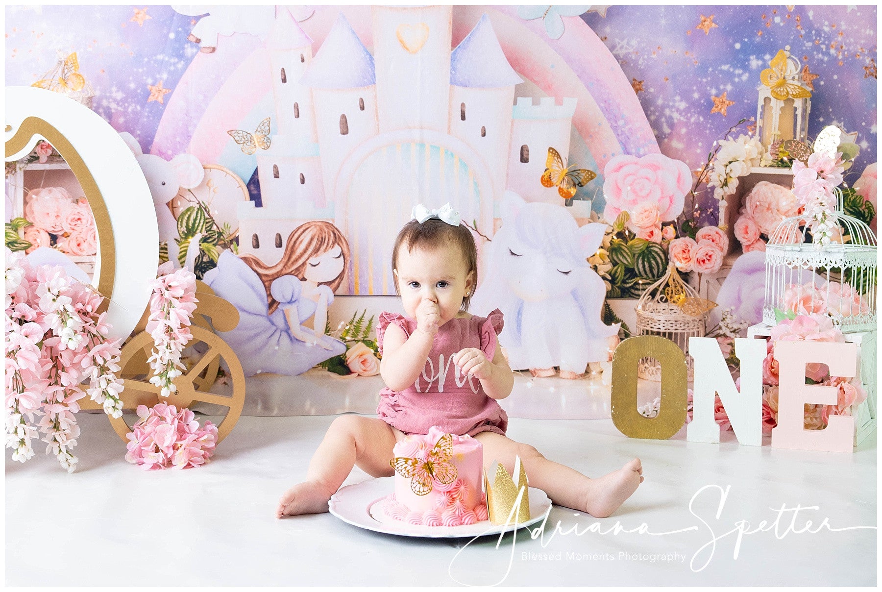 Princess Castle Backdrop Dreamy Pastel Fairy Castle Children Backdrops MRR9-126