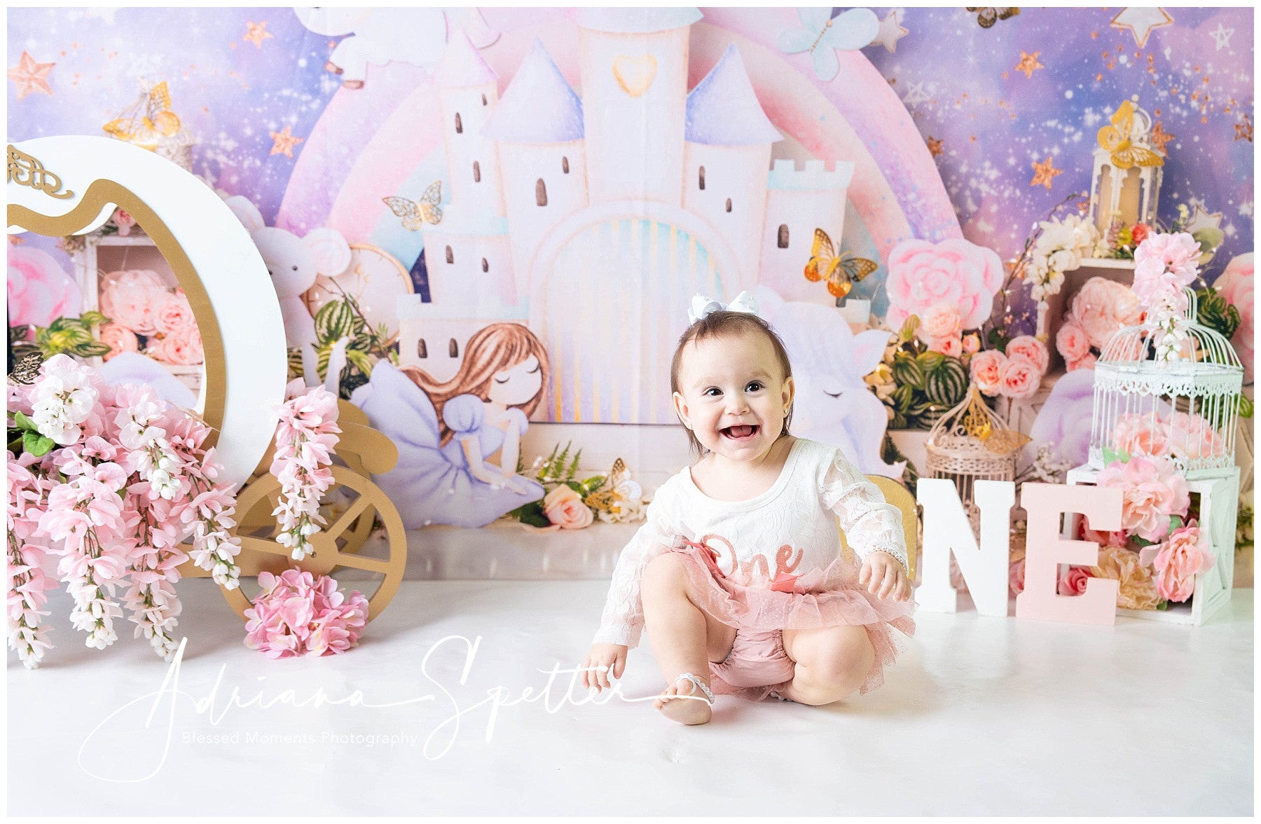 Princess Castle Backdrop Dreamy Pastel Fairy Castle Children Backdrops MRR9-126