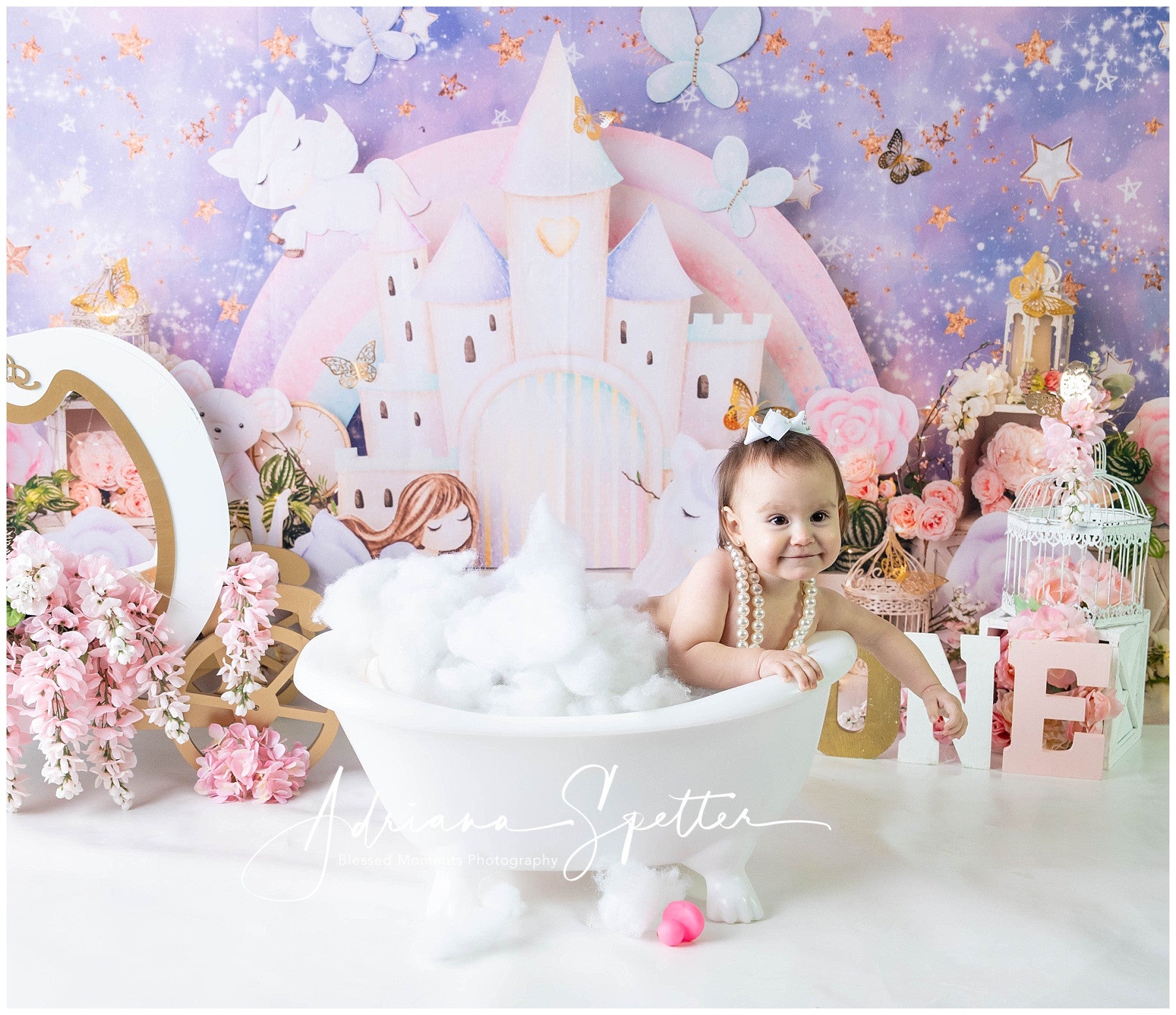 Princess Castle Backdrop Dreamy Pastel Fairy Castle Children Backdrops MRR9-126