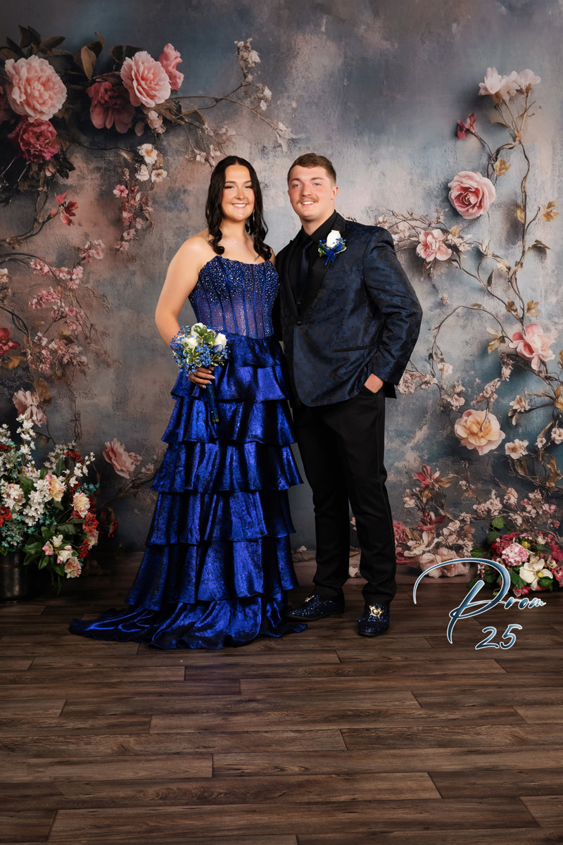 Maternity Photography Backdrops Rustic Blue Blossoms Vine Backdrop GTY2-37