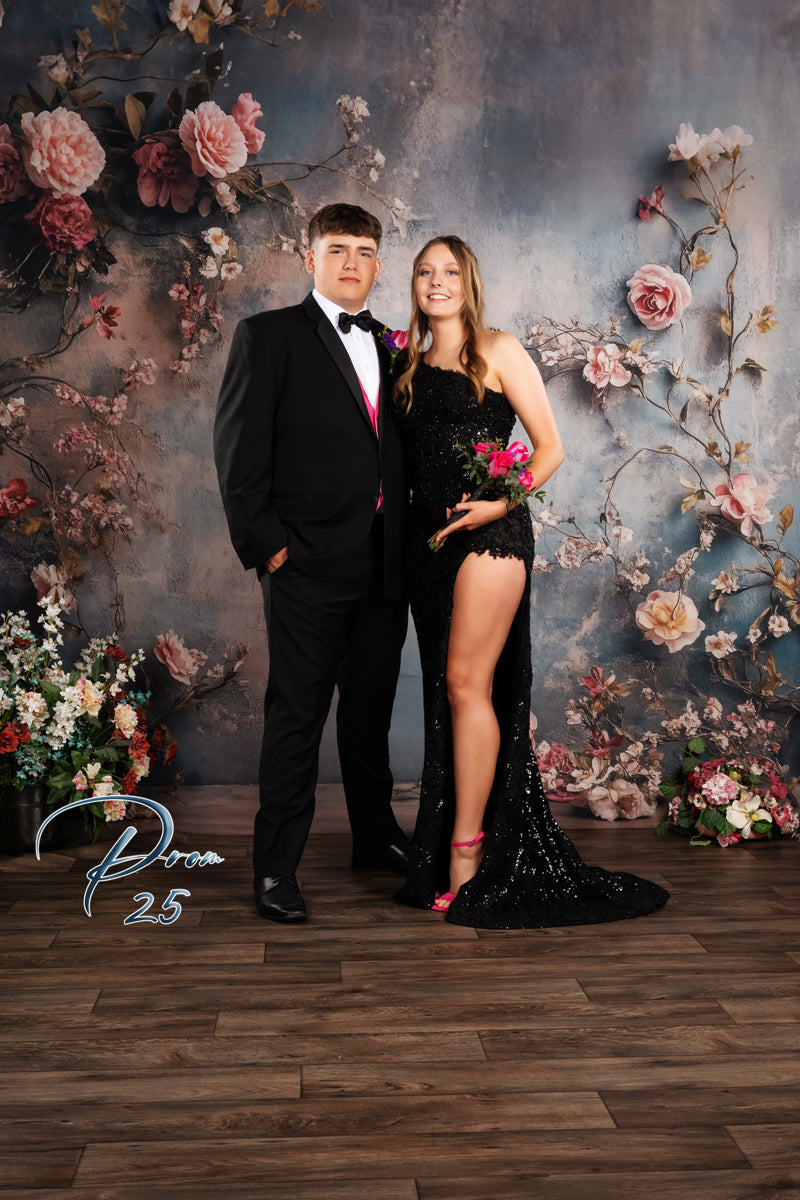 Maternity Photography Backdrops Rustic Blue Blossoms Vine Backdrop GTY2-37