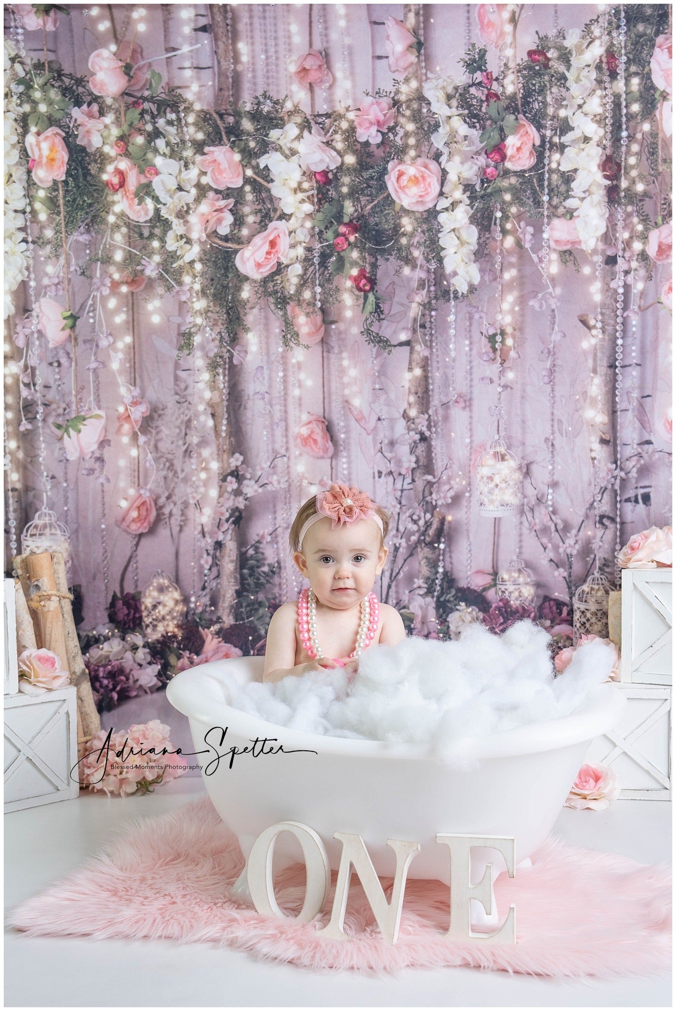 Flower Backdrop Romantic Garden Fairy Lights Valentine's Day Backdrop MRR9-116