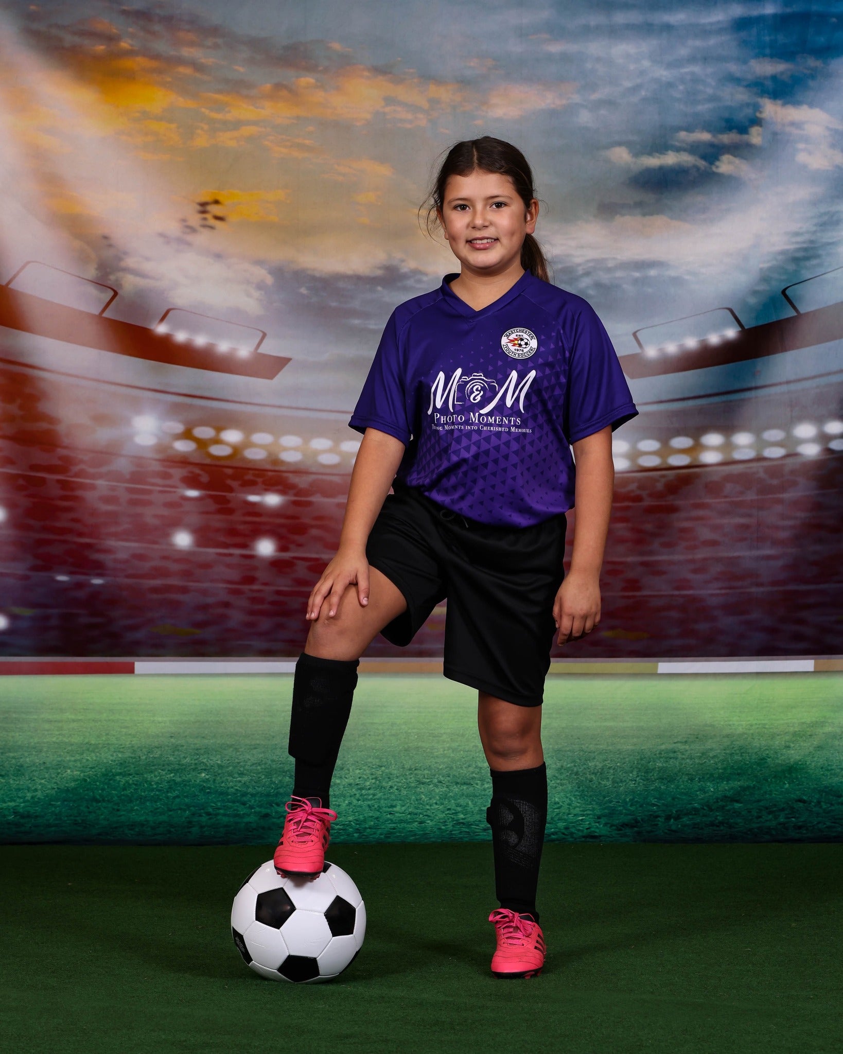 Night Soccer Field Spotlights s Sports Photo  Booth Backdrop M063