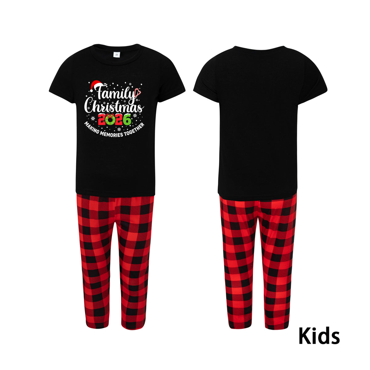 Christmas Pajamas Antler Santa Typography Christmas Pajamas for Family Photos CHP-40