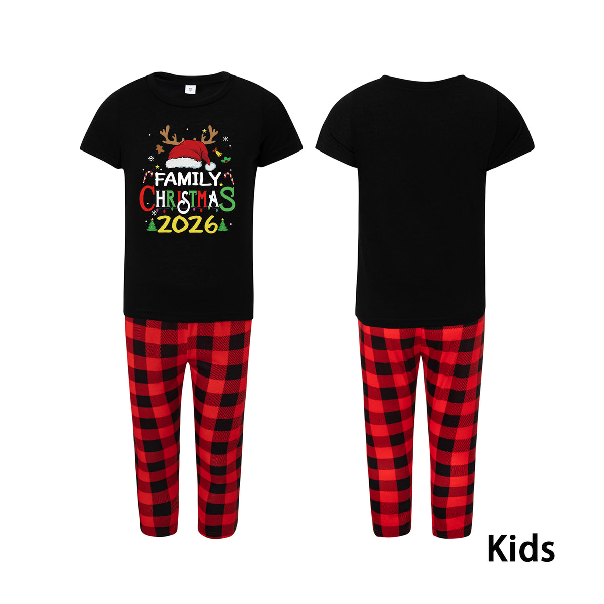 Mommy and Me Christmas Pajamas Colorful Lettering Design Family Christmas PJs CHP-38
