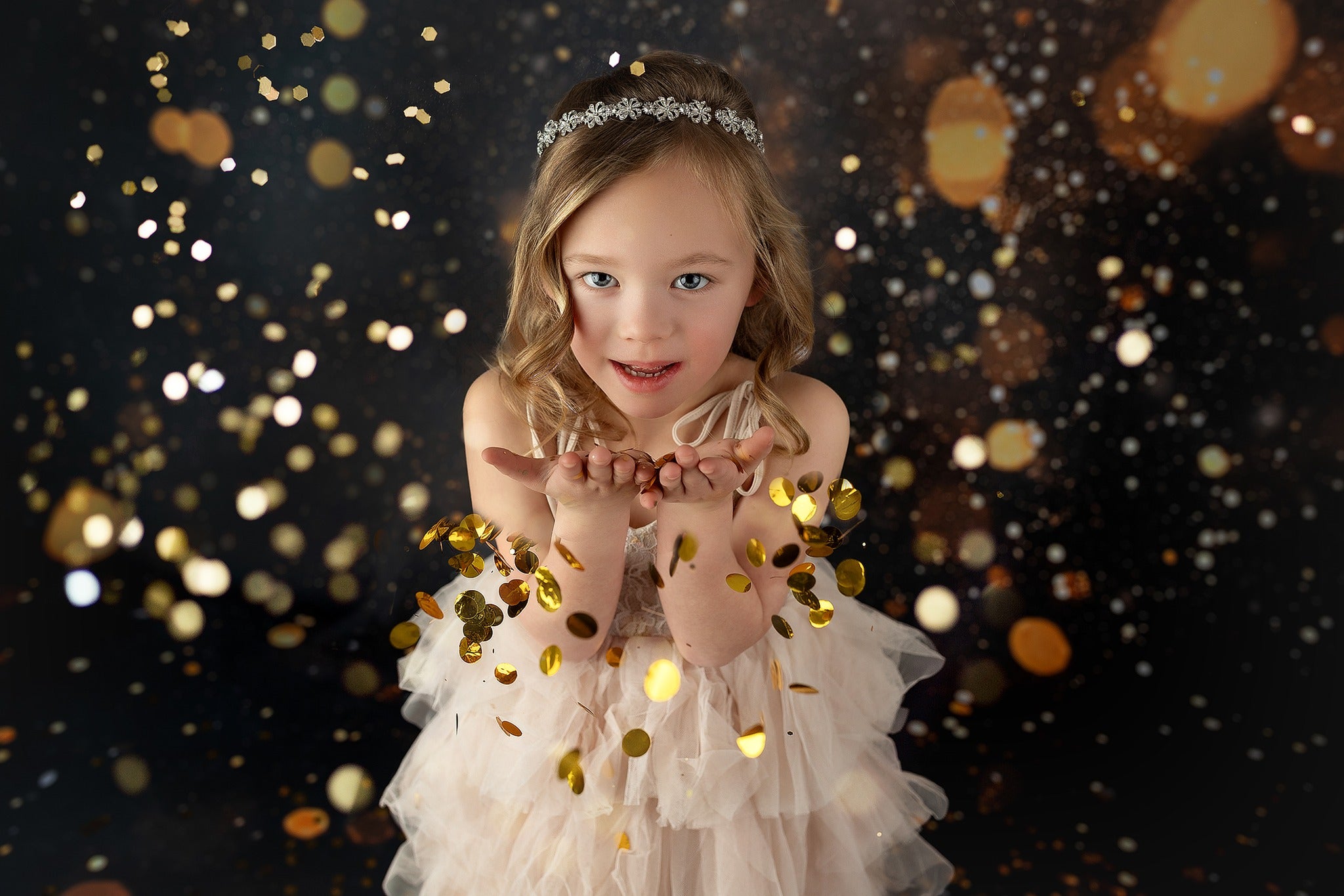 Glitter Bokeh Backdrop Golden Sparkling Glitter Lights Bokeh Backdrop MRR9-54