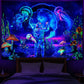 Blacklight Astronaut Tapestry UV Reactive Wall Hanging Home Decoration