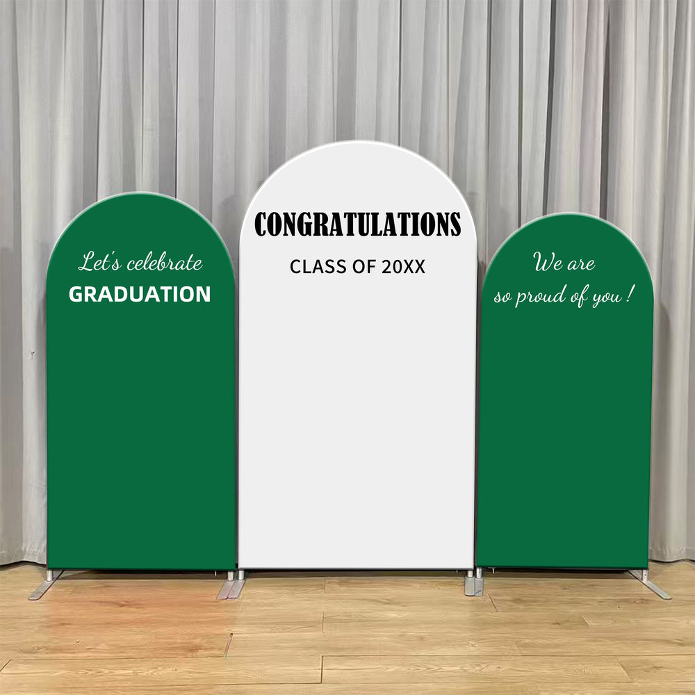 Arch Graduation Backdrop Kit White Green Graduation Party Backdrop