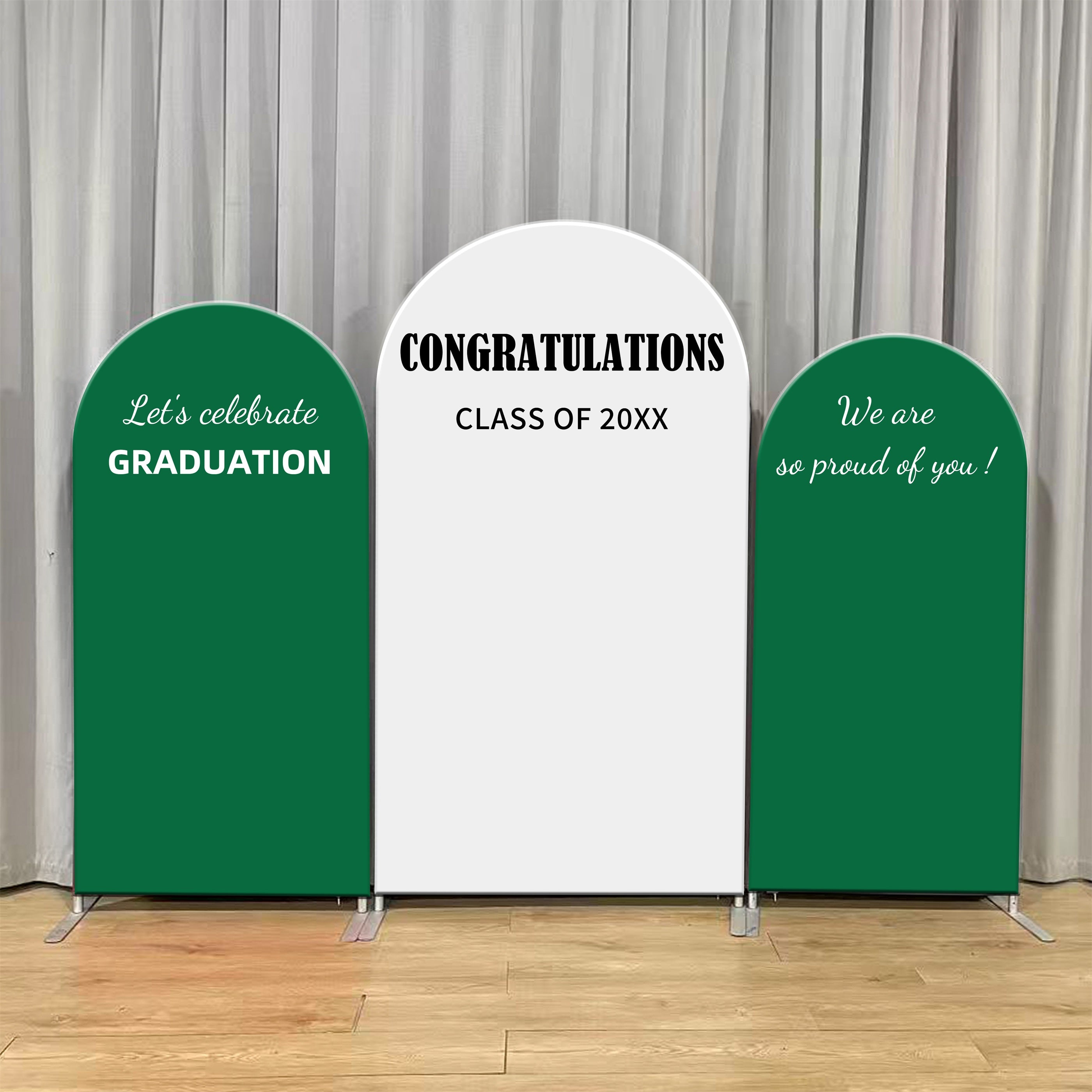 Arch Graduation Backdrop Kit White Green Graduation Party Backdrop