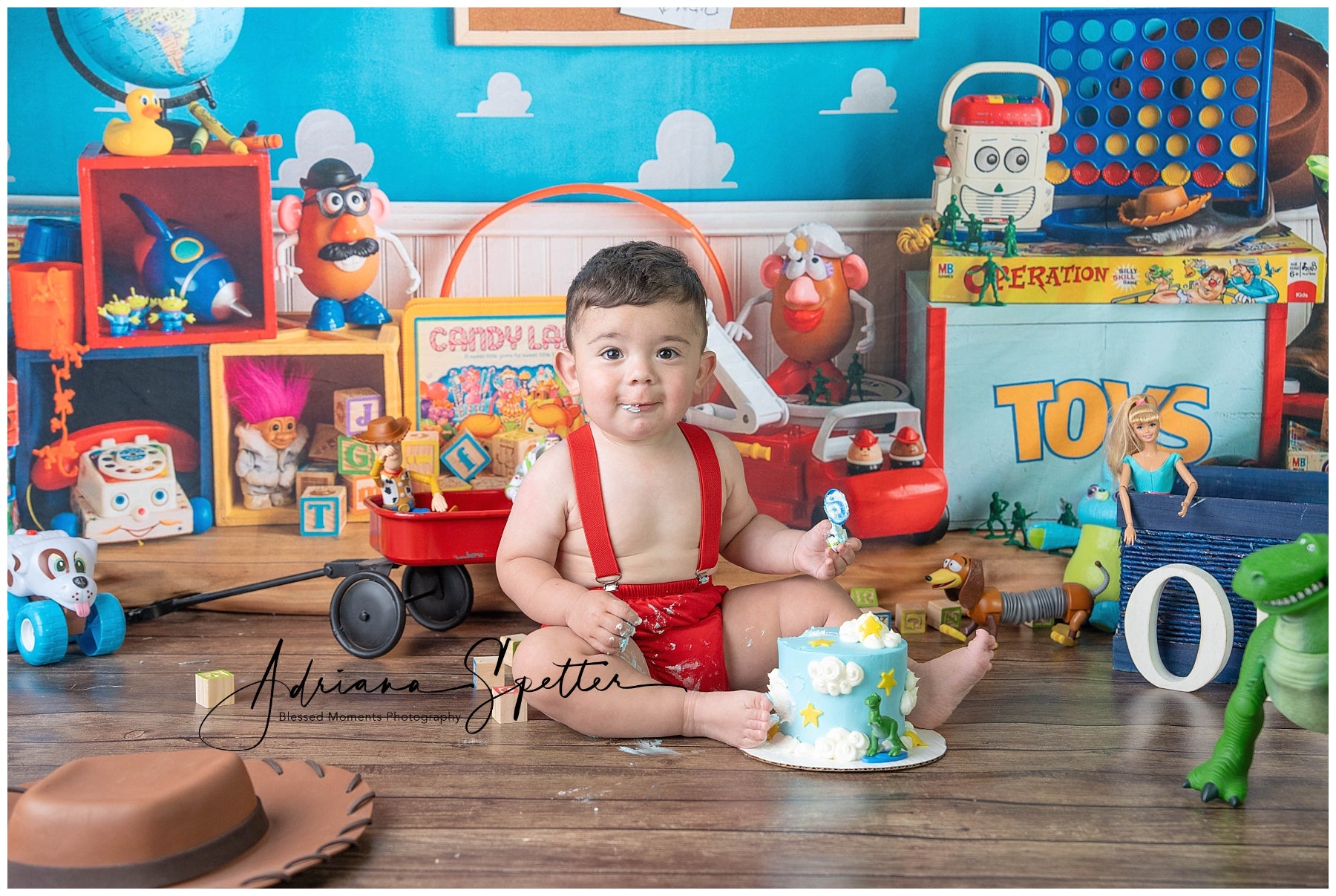 Back To School Backdrop Colorful Toy Story Playroom School Backdrop MRR9-114