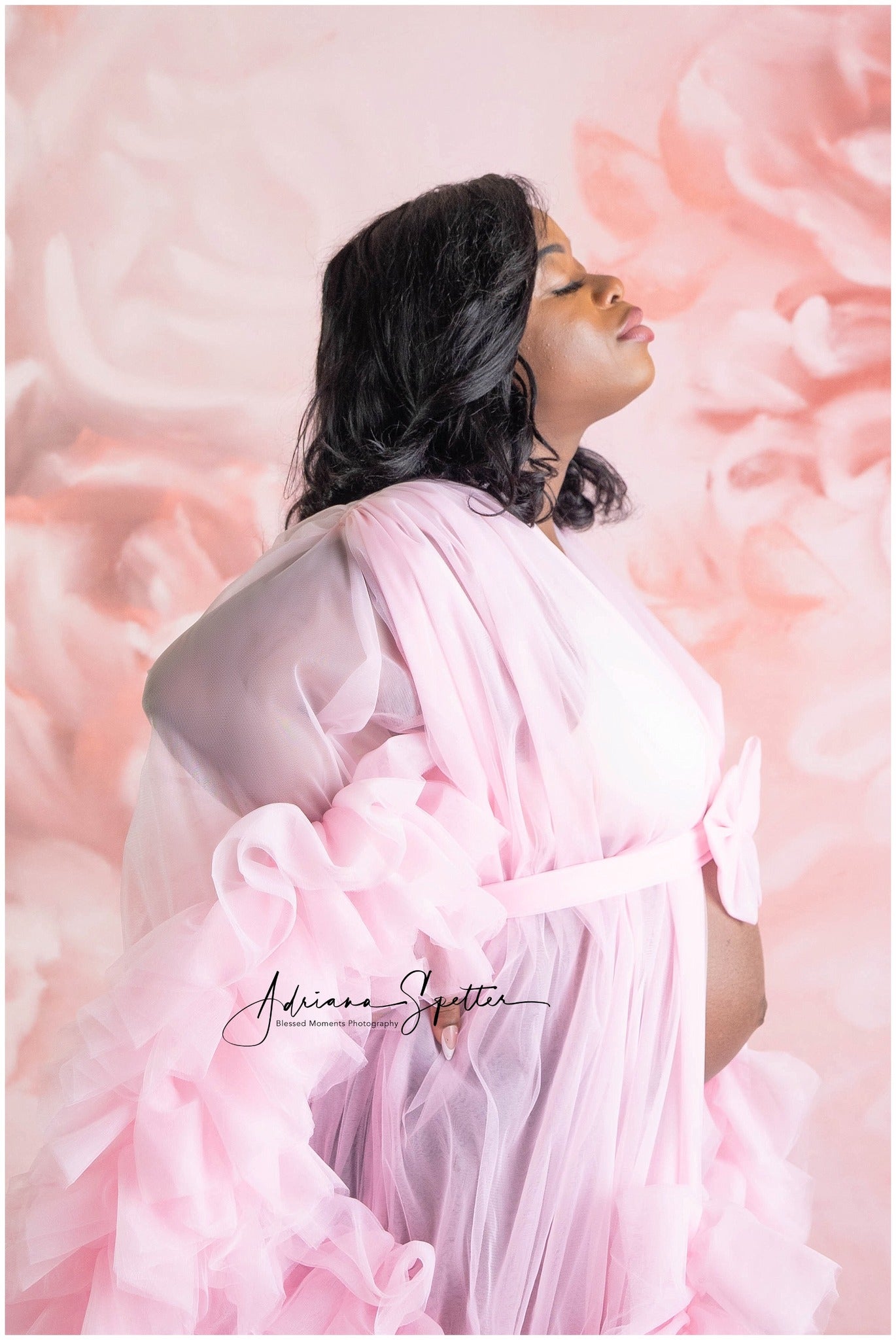 Floral Backdrop Soft Pink Blooming Petals Flower Photo Backdrop MRR9-111