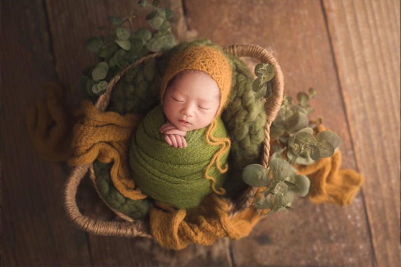 Handmade woven basket newborn child photography props SYPJ8
