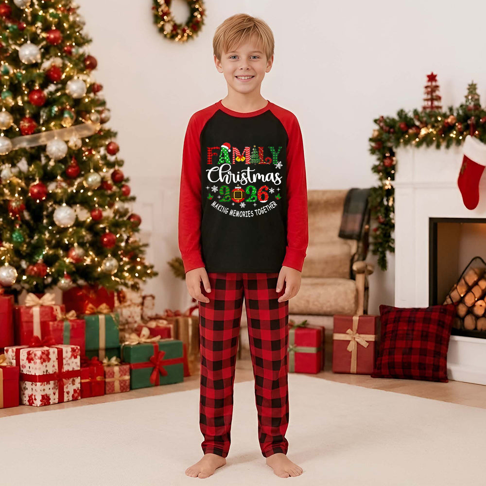 Matching Christmas Pajamas for Photos Family 2026 Plaid Print Christmas PJs CHP-87