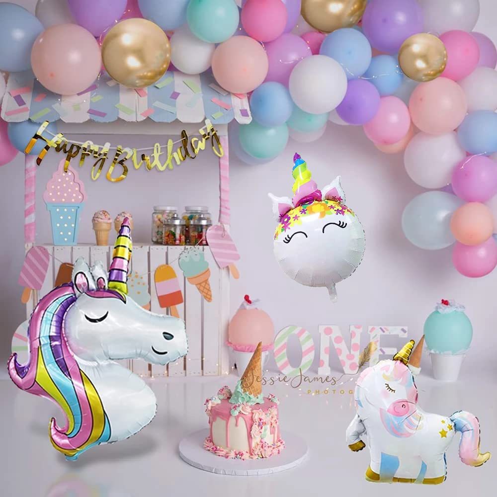 Unicorn Birthday Party Macaroon Rainbow Balloon Chain BA16 – Dbackdrop