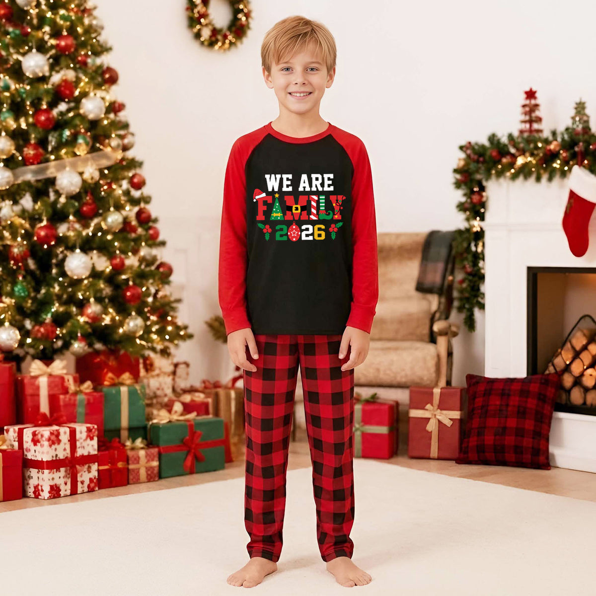 Matching Christmas Pajamas Festive Family Lettering Design Christmas Pajamas CHP-49