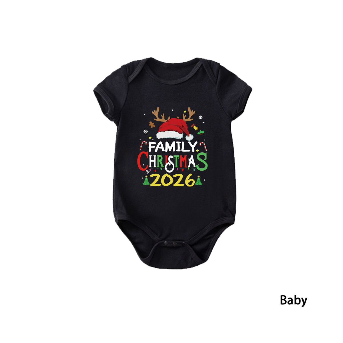 Mommy and Me Christmas Pajamas Colorful Lettering Design Family Christmas PJs CHP-38