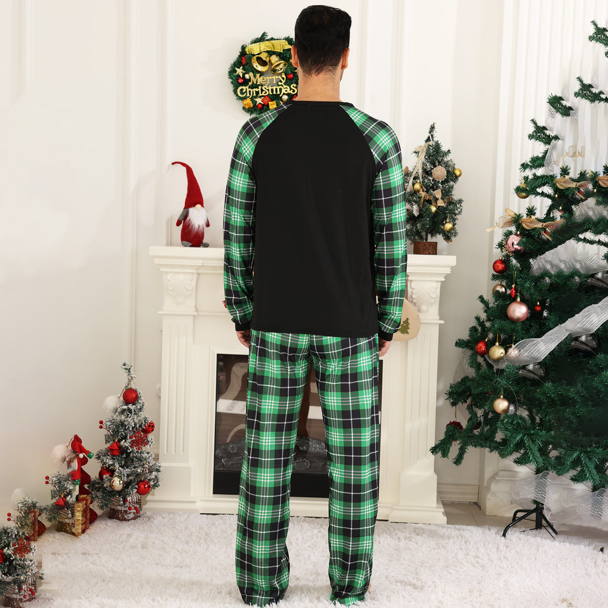 Christmas PJs Candy Cane Santa Print Cozy Christmas Pajamas CHP-20