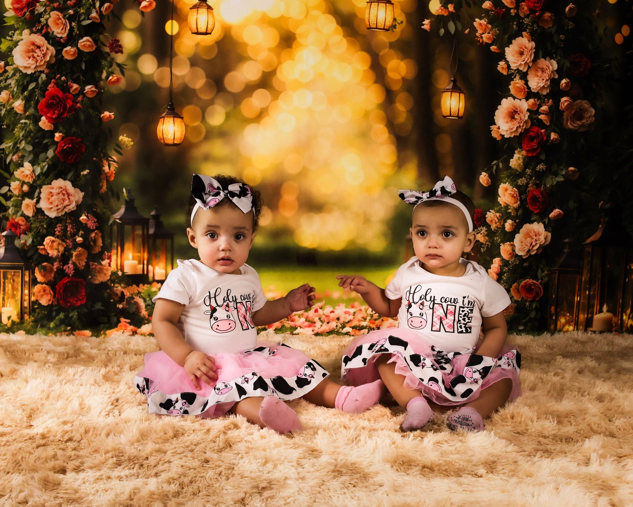 Flower Backdrop Romantic Rose Arch Lanterns Floral Photo Backdrop MRR9-81