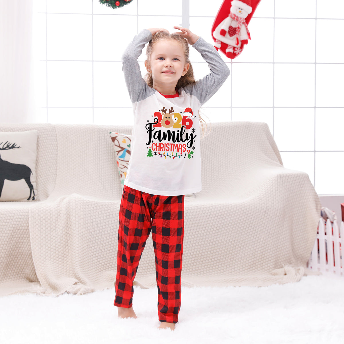 Christmas Pajamas Reindeer Family Christmas Graphic Matching Family Photoshoot Outfit Christmas Sleepwear CHP-109