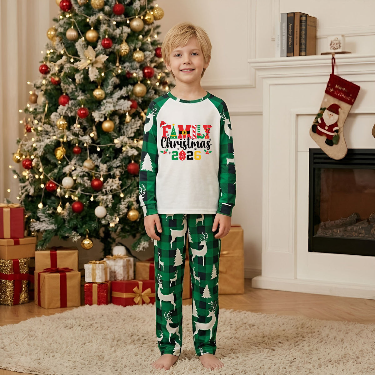 Christmas Matching Pajamas Colorful Holiday Letter Print Funny Christmas Pajamas CHP-7