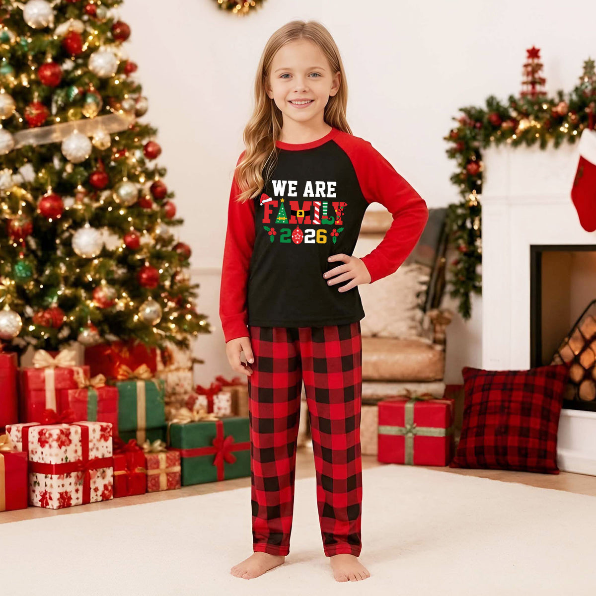 Matching Christmas Pajamas Festive Family Lettering Design Christmas Pajamas CHP-49