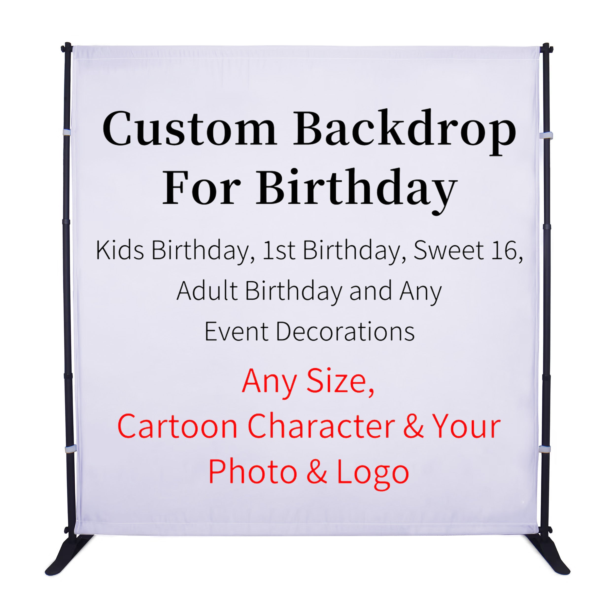 Custom Fabric Backdrop for Birthday & Photography & Trade Show & Party Decor Event