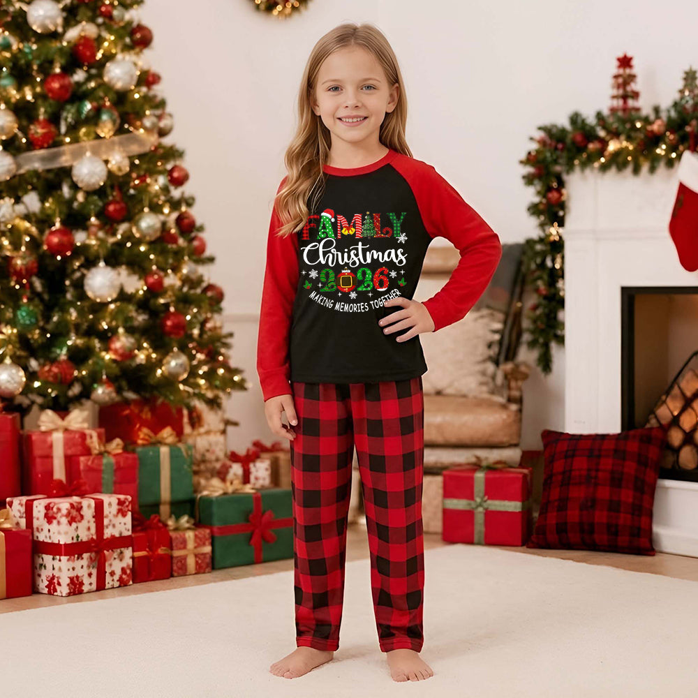 Matching Christmas Pajamas for Photos Family 2026 Plaid Print Christmas PJs CHP-87