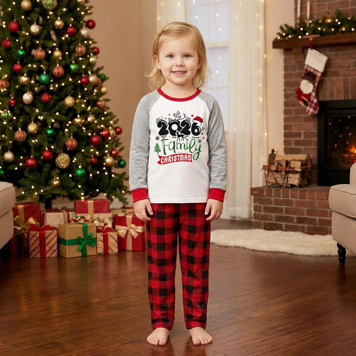 Christmas Pajamas Reindeer 2026 Family Christmas Banner Matching Family Photoshoot Outfit Christmas Sleepwear CHP-111