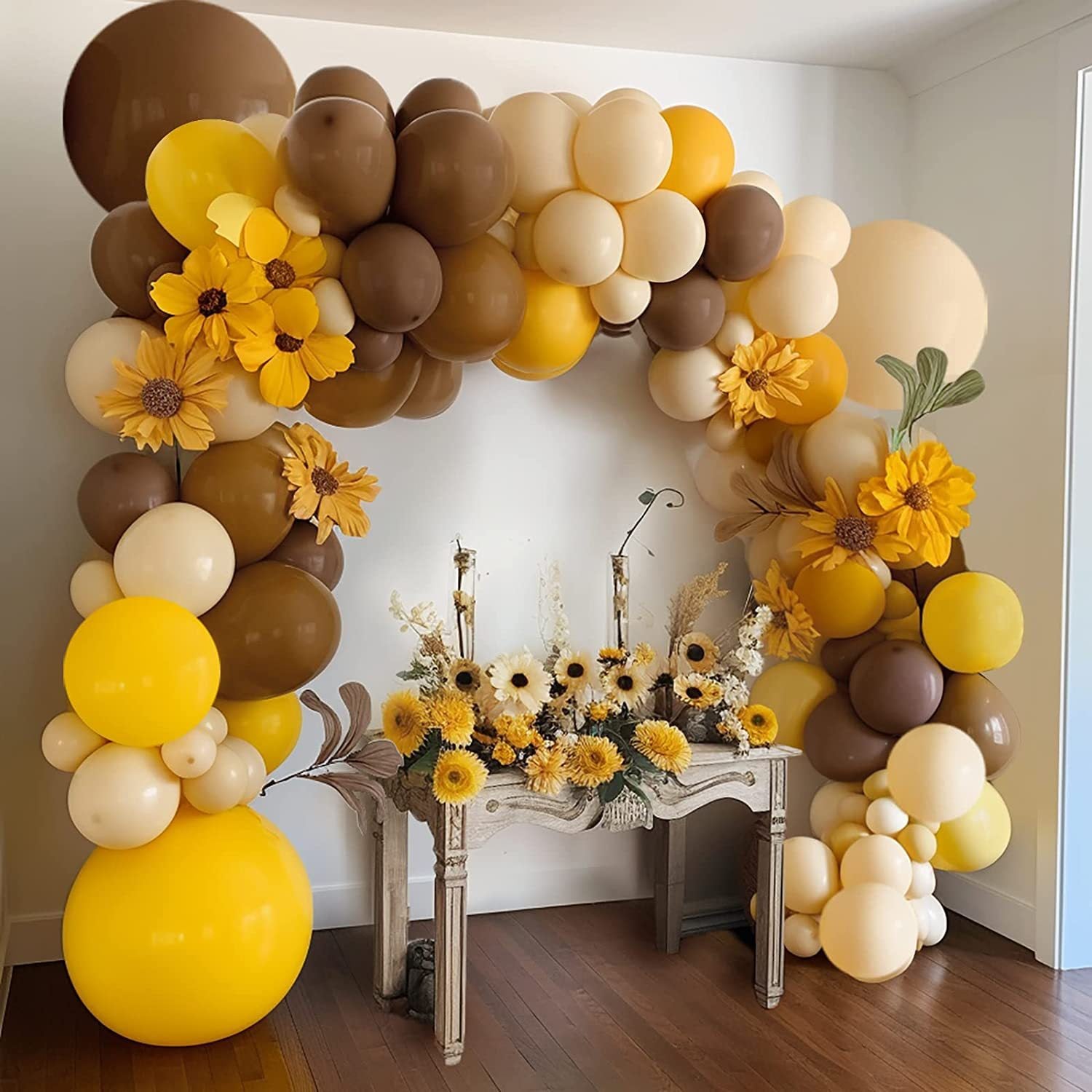 Vintage Sunflower Birthday Party & Nursery Balloon Garland Decoration Set BA36