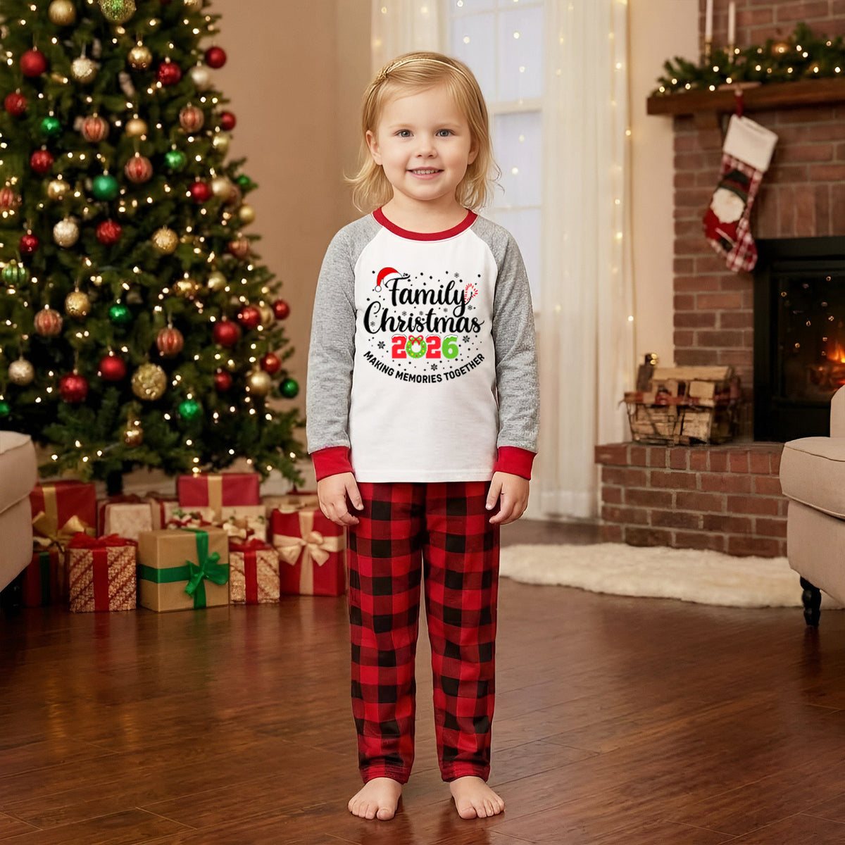 Christmas Pajamas Family Christmas 2026 Candy Cane Script Matching Family Photoshoot Outfit Christmas Sleepwear CHP-113