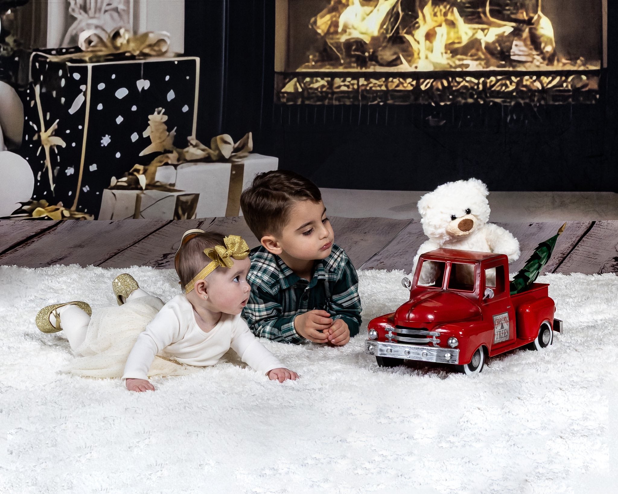 Christmas Backdrop Ideas Cozy Bear Christmas Charm Kids Backdrop CSH5-319