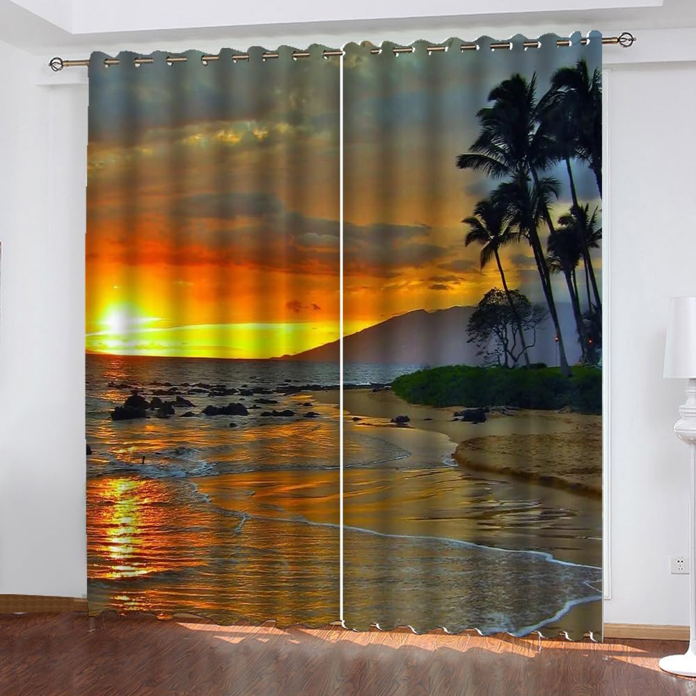 Custom Outdoor Curtain Photo Printed One Picture for 2 pcs