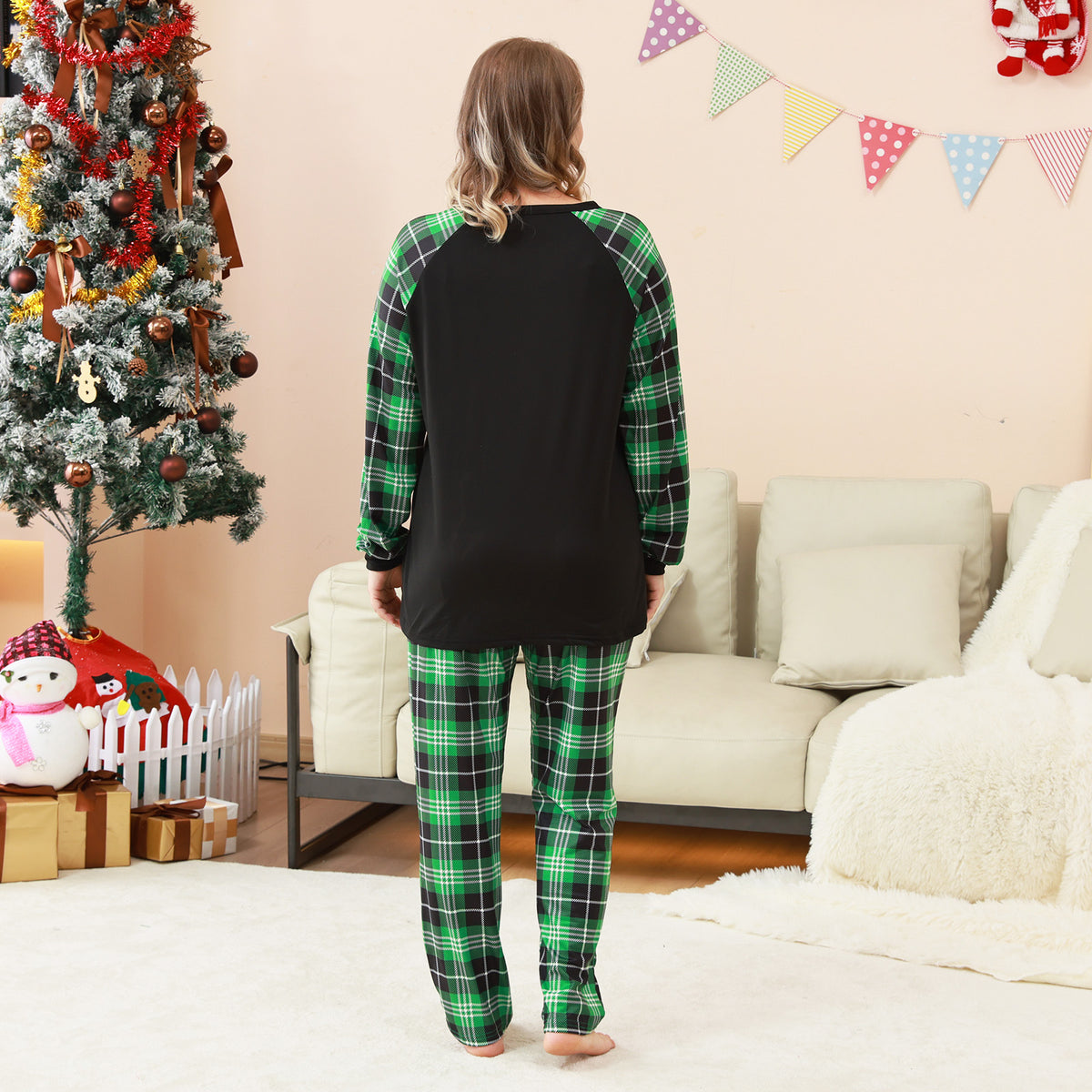 Christmas Sleepwear Naughty Santa Print Christmas Photo Session Outfits CHP-83