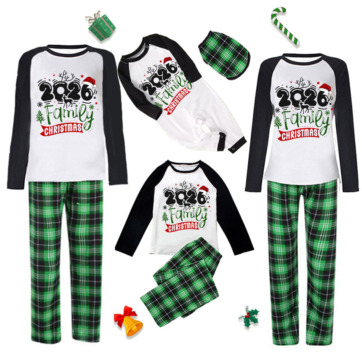 Mommy and Me Christmas Pajamas Reindeer Year Family Graphic Christmas Pajamas CHP-68