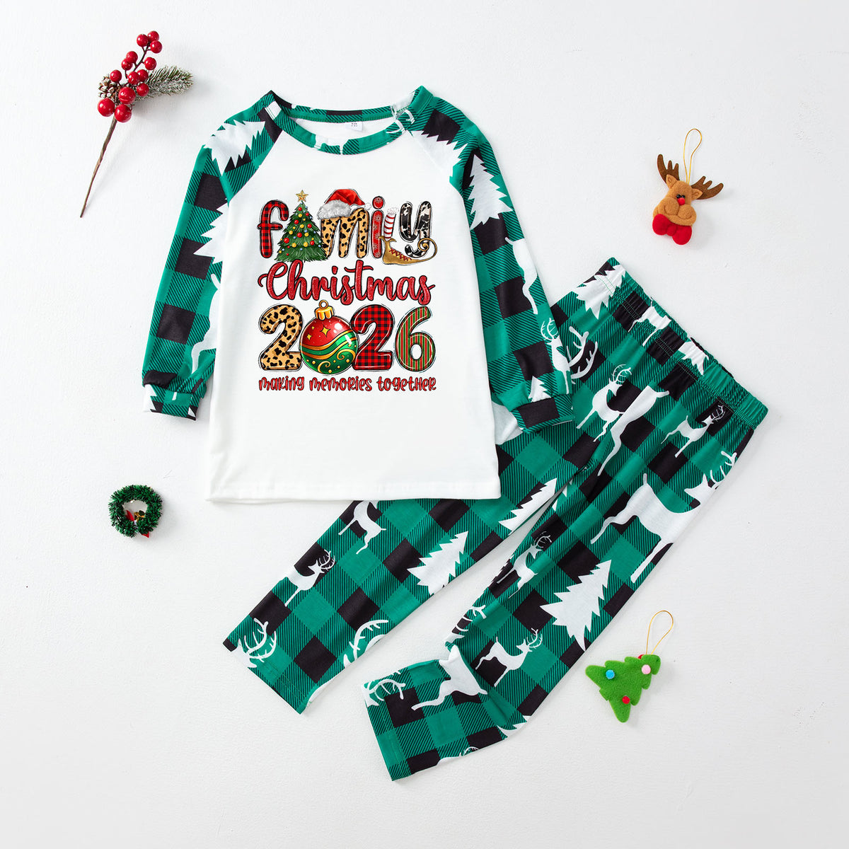 Christmas Eve Pajamas Colorful Letter Print Christmas Sleepwear CHP-10