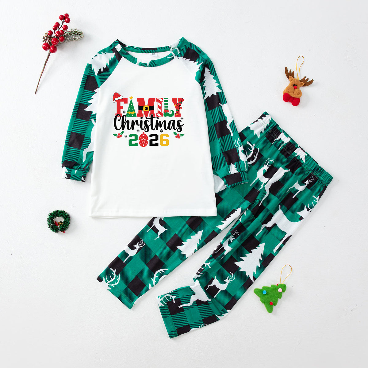 Christmas Matching Pajamas Colorful Holiday Letter Print Funny Christmas Pajamas CHP-7