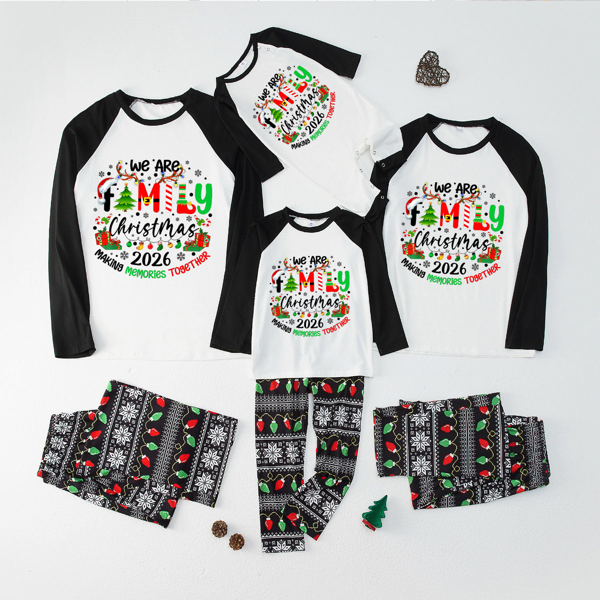 Christmas Pajamas We Are Family 2026 Christmas Gift Print Matching Family Photoshoot Sleepwear CHP-122