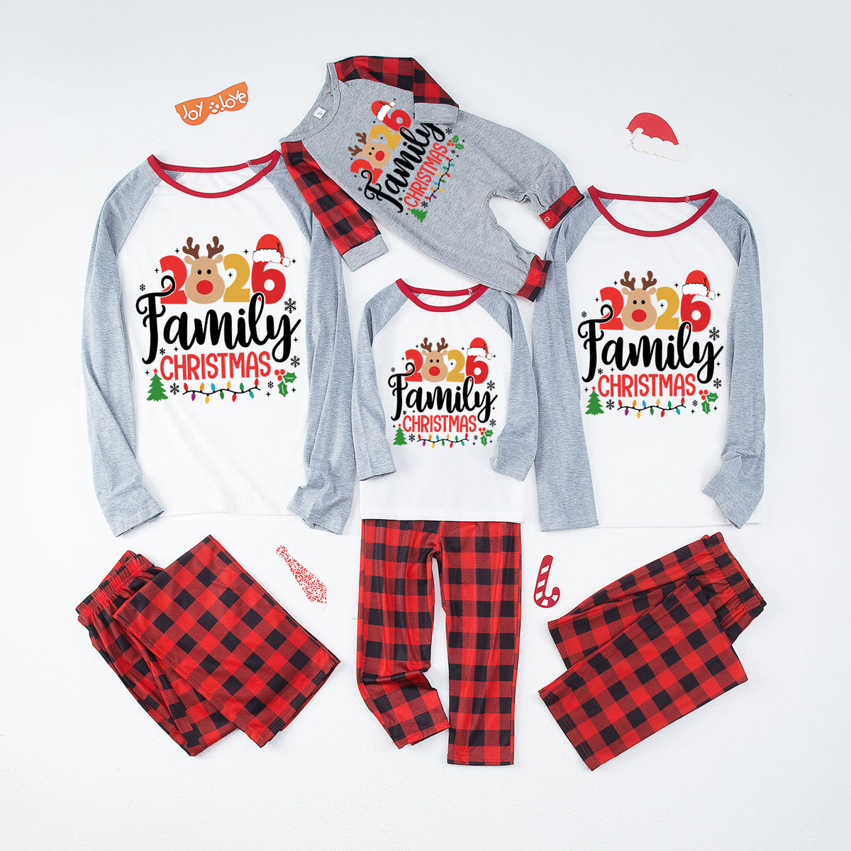 Christmas Pajamas Reindeer Family Christmas Graphic Matching Family Photoshoot Outfit Christmas Sleepwear CHP-109