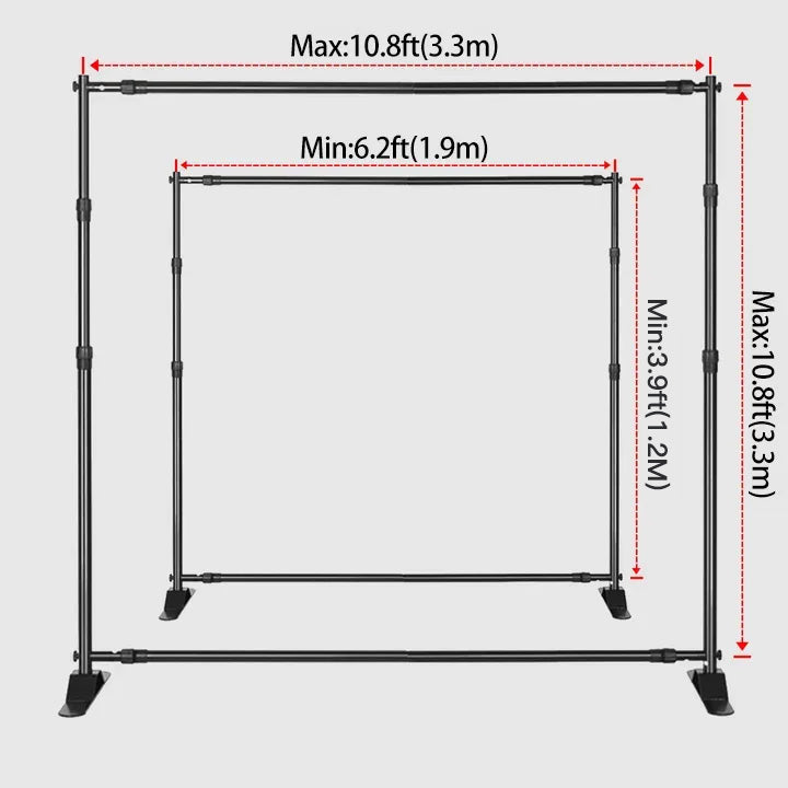 Adjustable Heavy Duty Backdrop Stand Kit Background Banner Stand PR16